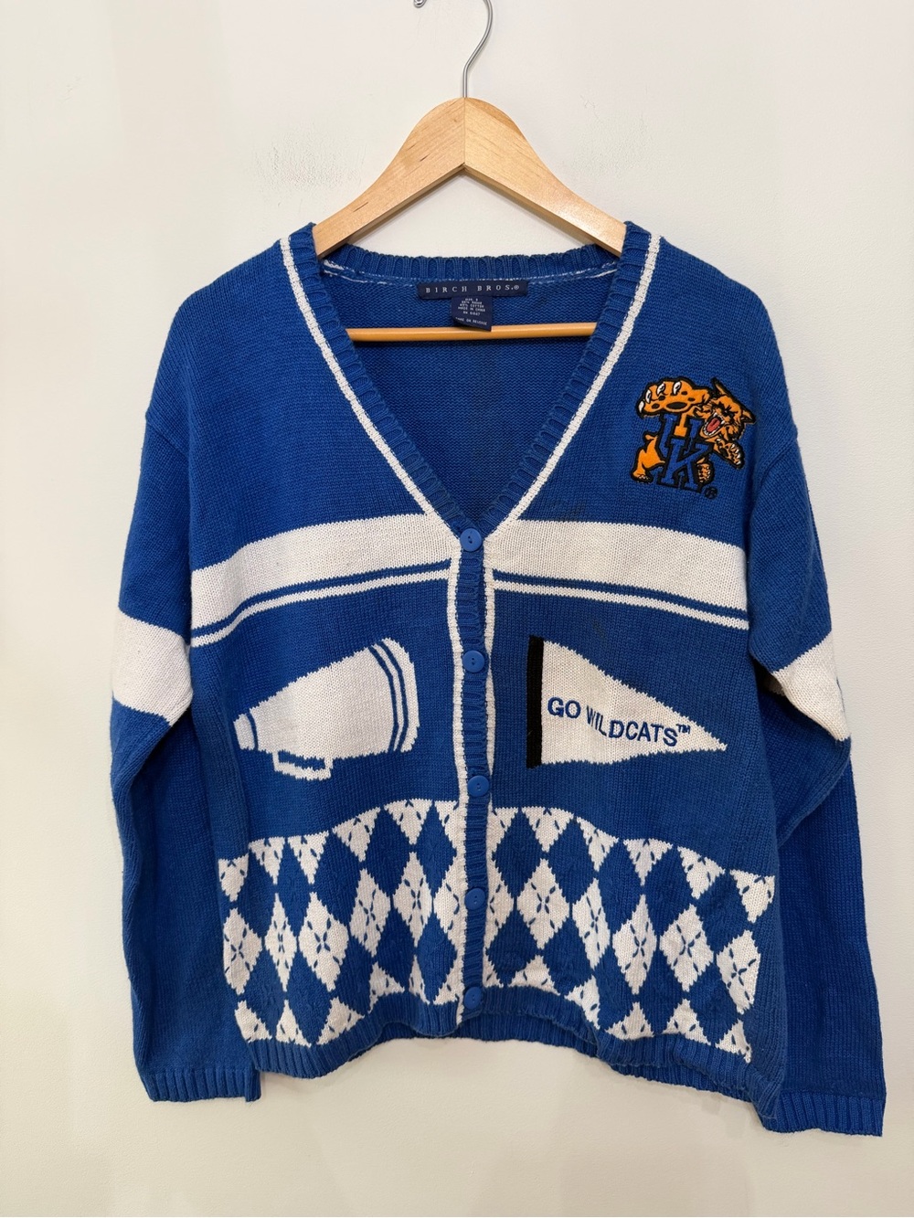 VTG UK Kentucky Wildcats Embroidered Spirit Sweater Cardigan Blue Women's Size S